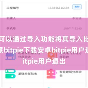 可以通过导入功能将其导入比特派bitpie下载安卓bitpie用户退出